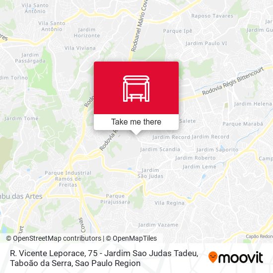 Mapa R. Vicente Leporace, 75 - Jardim Sao Judas Tadeu, Taboão da Serra