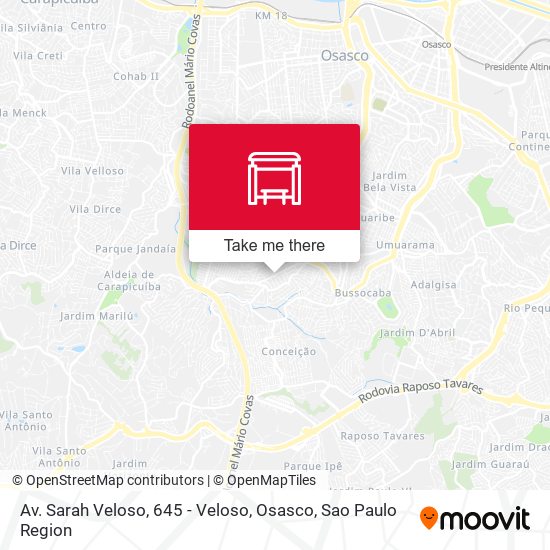 Mapa Av. Sarah Veloso, 645 - Veloso, Osasco