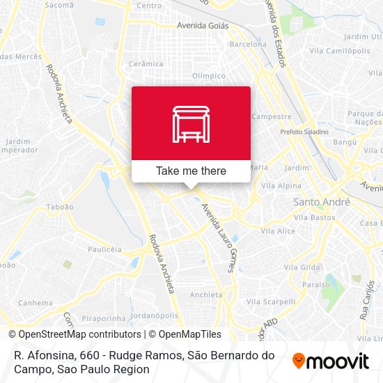 R. Afonsina, 660 - Rudge Ramos, São Bernardo do Campo map