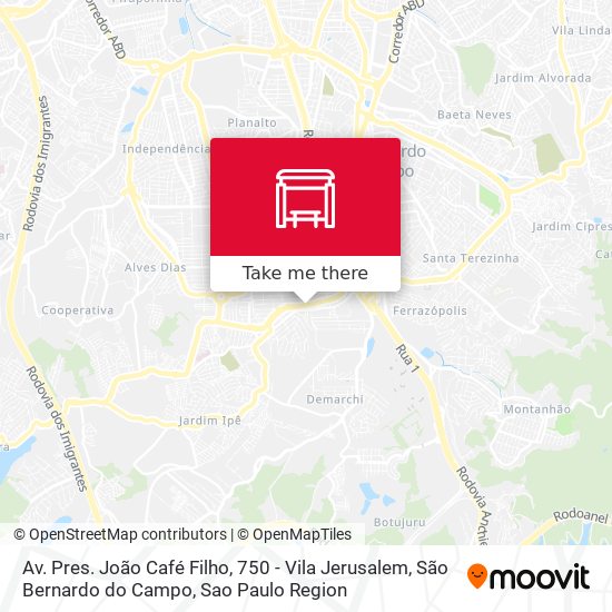 Mapa Av. Pres. João Café Filho, 750 - Vila Jerusalem, São Bernardo do Campo