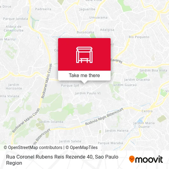 Rua Coronel Rubens Reis Rezende 40 map
