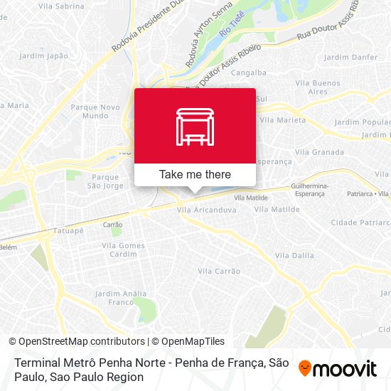 Metrô Penha - Penha de França, São Paulo map