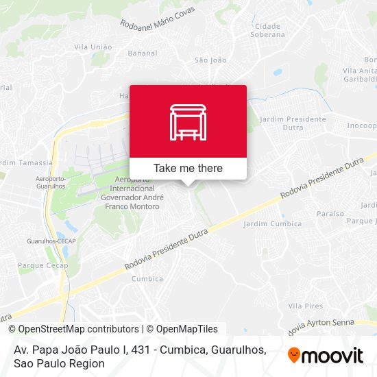 Av. Papa João Paulo I, 431 - Cumbica, Guarulhos map
