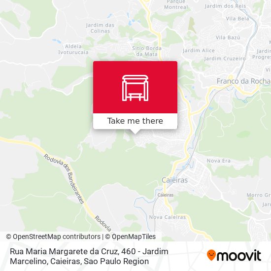 Mapa Rua Maria Margarete da Cruz, 460 - Jardim Marcelino, Caieiras