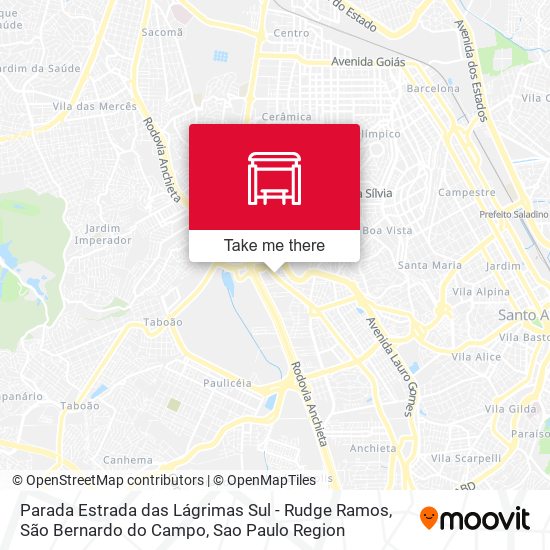 Mapa Parada Estrada das Lágrimas Sul - Rudge Ramos, São Bernardo do Campo