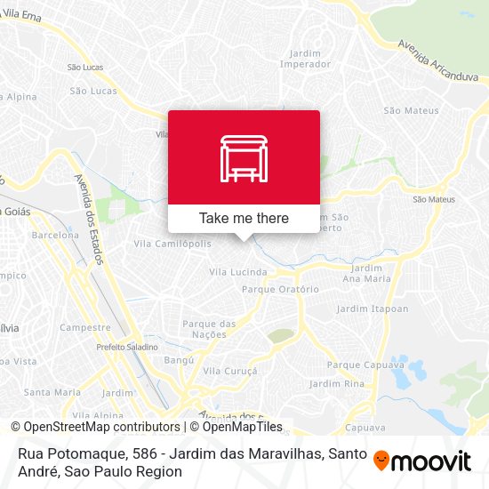 Rua Potomaque, 586 - Jardim das Maravilhas, Santo André map