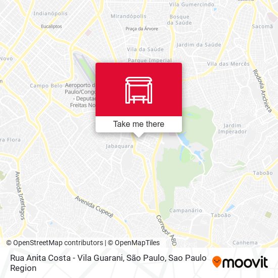 Mapa Rua Anita Costa - Vila Guarani, São Paulo