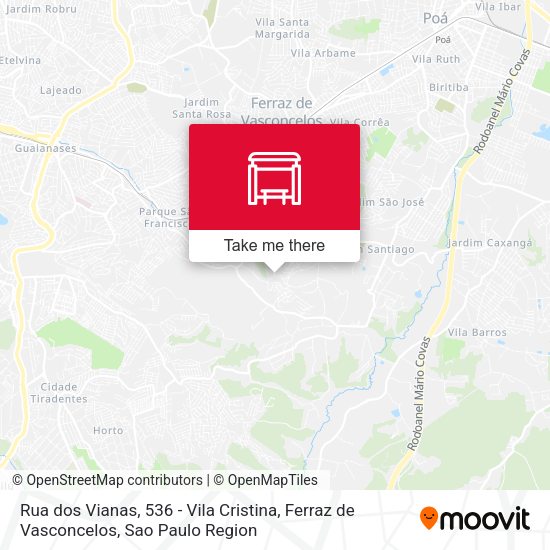 Rua dos Vianas, 536 - Vila Cristina, Ferraz de Vasconcelos map
