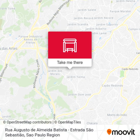 Rua Augusto de Almeida Batista - Estrada São Sebastião map