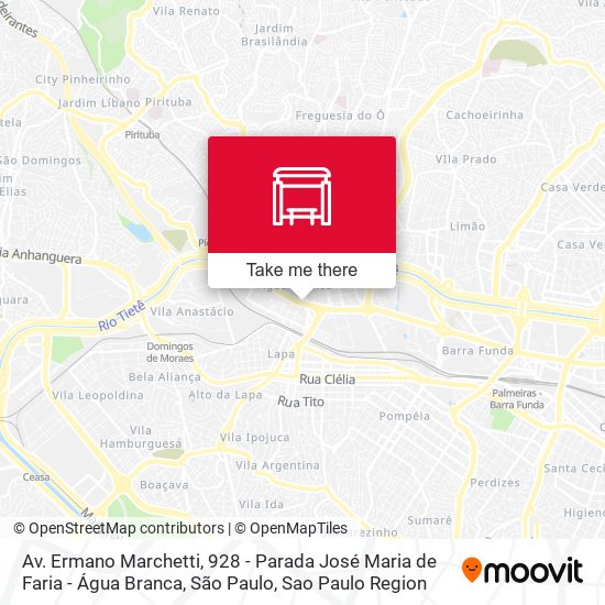 Mapa Av. Ermano Marchetti, 928 - Parada José Maria de Faria - Água Branca, São Paulo