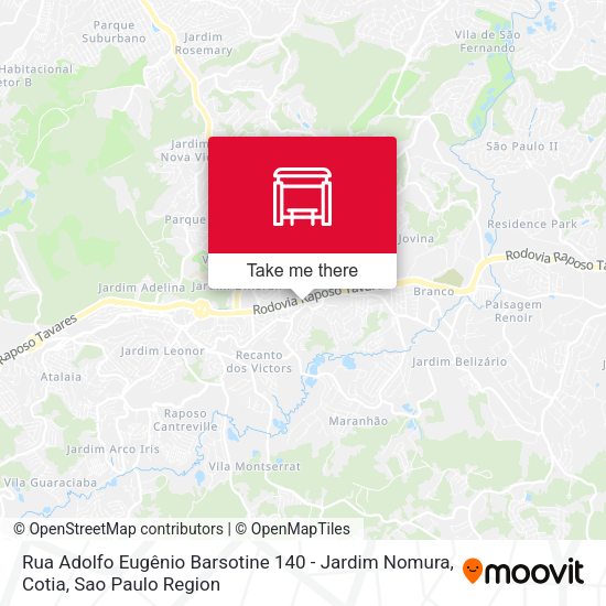Rua Adolfo Eugênio Barsotine 140 - Jardim Nomura, Cotia map