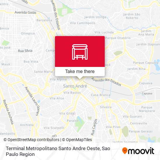 Terminal Metropolitano Santo Andre Oeste map