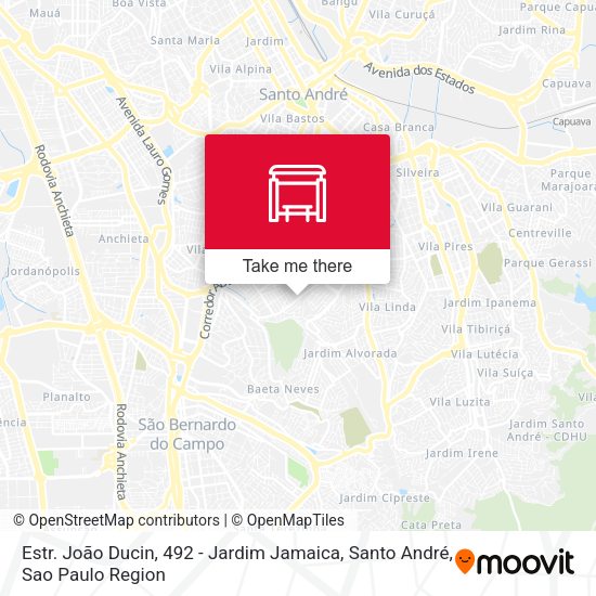Estr. João Ducin, 492 - Jardim Jamaica, Santo André map