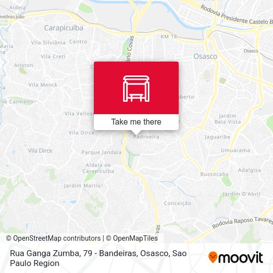Rua Ganga Zumba, 79 - Bandeiras, Osasco map