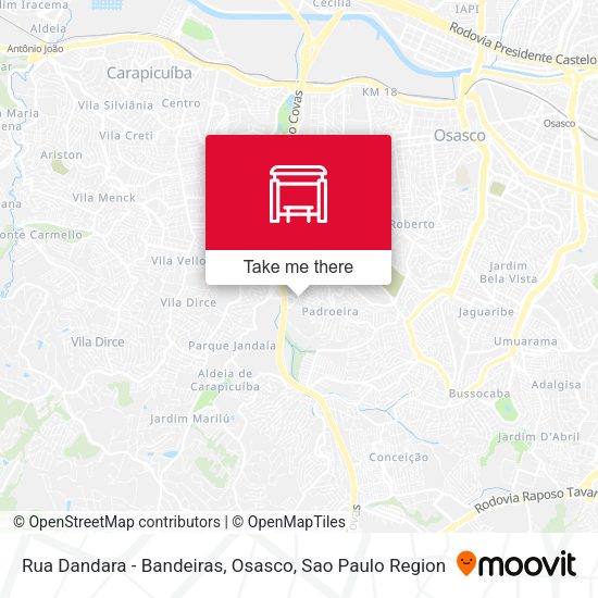 Rua Dandara - Bandeiras, Osasco map