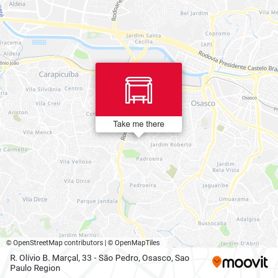 Mapa R. Olívio B. Marçal, 33 - São Pedro, Osasco