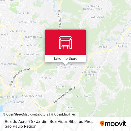 Rua do Acre, 76 - Jardim Boa Vista, Ribeirão Pires map