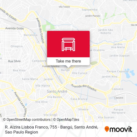 R. Alzira Lisboa Franco, 755 - Bangú, Santo André map