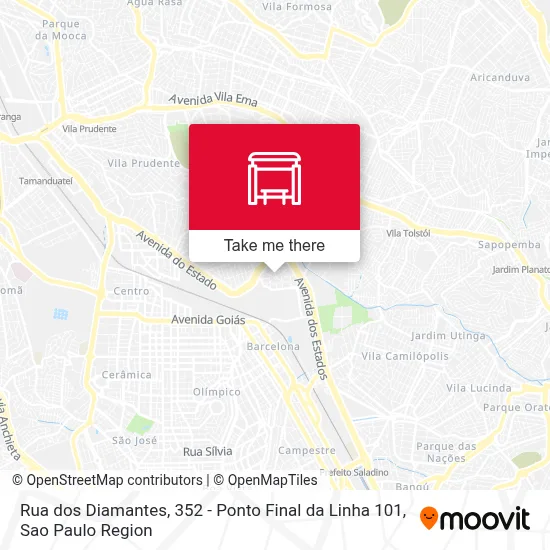 Rua dos Diamantes, 352 - Ponto Final da Linha 101 map