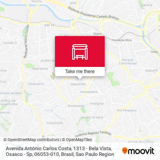 Mapa Avenida Antônio Carlos Costa, 1313 - Bela Vista, Osasco - Sp, 06053-010, Brasil