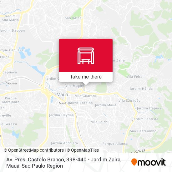 Mapa Av. Pres. Castelo Branco, 398-440 - Jardim Zaira, Mauá