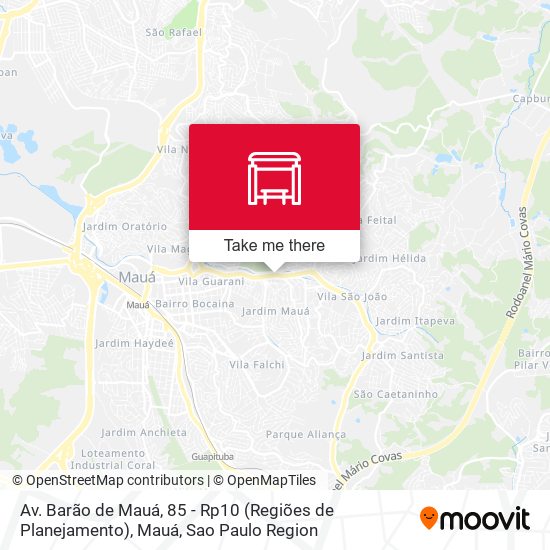 Mapa Av. Barão de Mauá, 85 - Rp10 (Regiões de Planejamento), Mauá