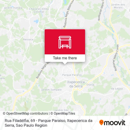 Rua Filadélfia, 69 - Parque Paraiso, Itapecerica da Serra map