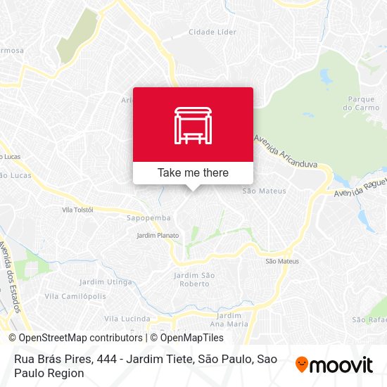 Rua Brás Pires, 444 - Jardim Tiete, São Paulo map