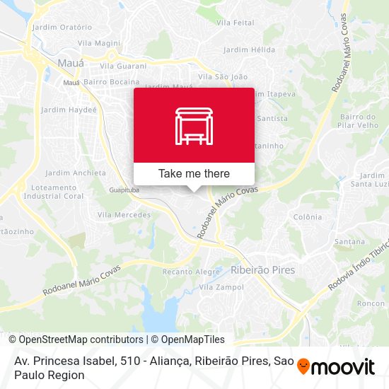 Av. Princesa Isabel, 510 - Aliança, Ribeirão Pires map