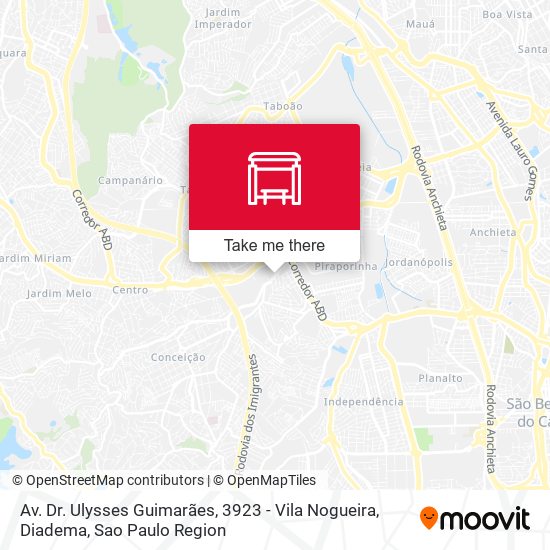 Av. Dr. Ulysses Guimarães, 3923 - Vila Nogueira, Diadema map