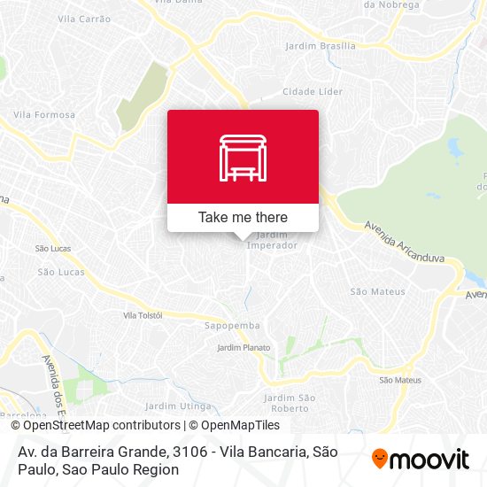 Mapa Av. da Barreira Grande, 3106 - Vila Bancaria, São Paulo