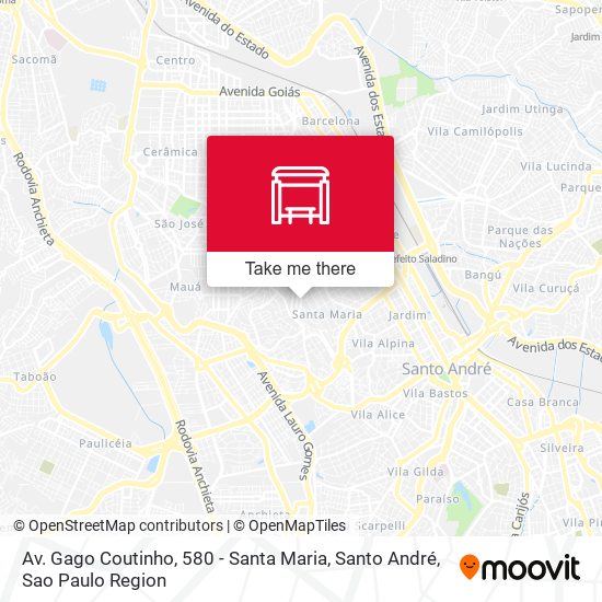 Mapa Av. Gago Coutinho, 580 - Santa Maria, Santo André