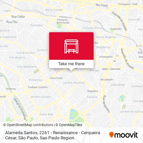 Mapa Alameda Santos, 2261 - Renaissance - Cerqueira César, São Paulo