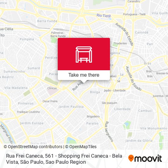 Mapa Rua Frei Caneca, 561 - Shopping Frei Caneca - Bela Vista, São Paulo