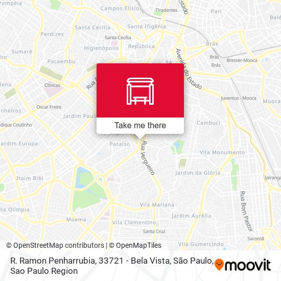 Mapa R. Ramon Penharrubia, 33721 - Bela Vista, São Paulo