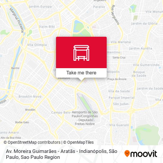 Mapa Av. Moreira Guimarães - Aratãs - Indianópolis, São Paulo