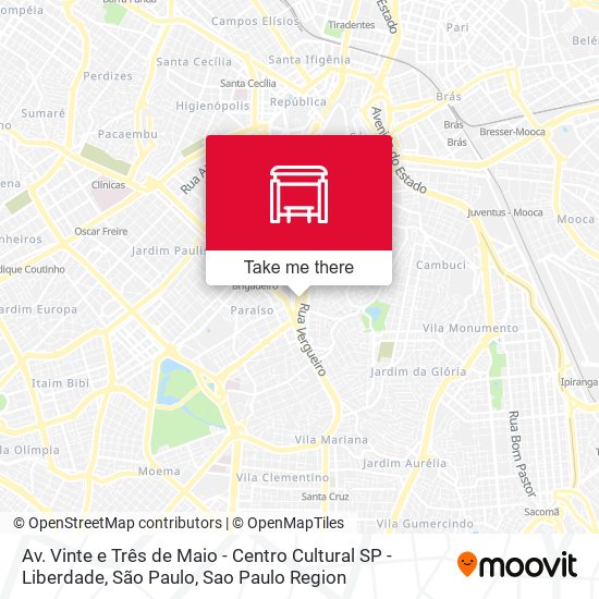 Av. Vinte e Três de Maio - Centro Cultural SP - Liberdade, São Paulo map