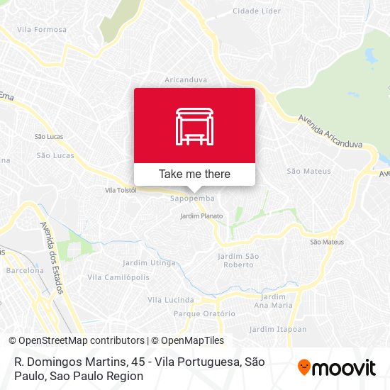 R. Domingos Martins, 45 - Vila Portuguesa, São Paulo map