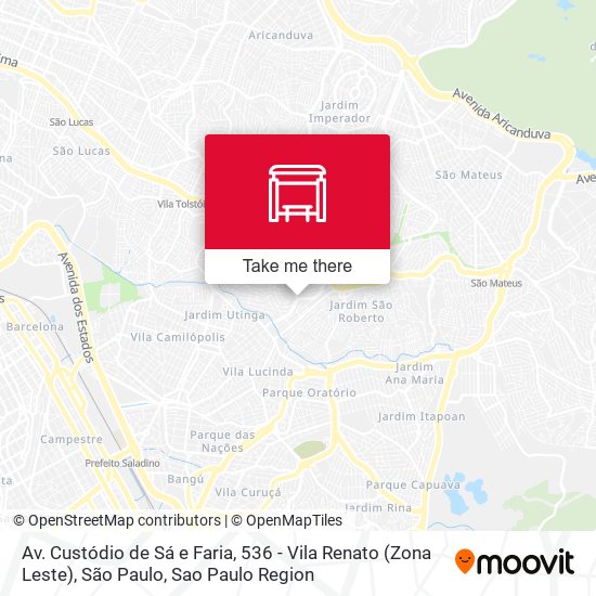 Av. Custódio de Sá e Faria, 536 - Vila Renato (Zona Leste), São Paulo map