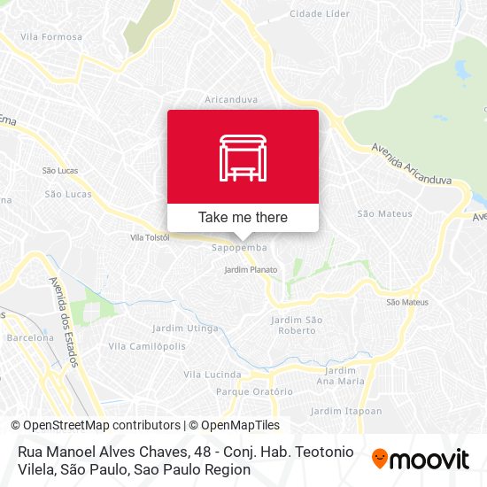 Rua Manoel Alves Chaves, 48 - Conj. Hab. Teotonio Vilela, São Paulo map