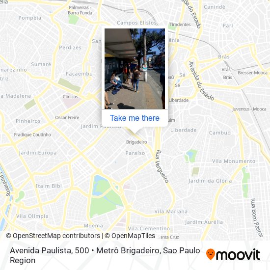 Mapa Avenida Paulista, 500 • Metrô Brigadeiro