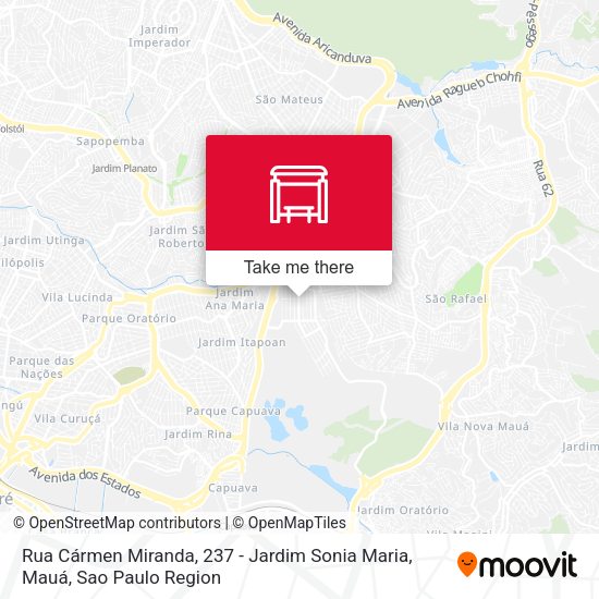 Rua Cármen Miranda, 237 - Jardim Sonia Maria, Mauá map