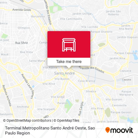 Mapa Terminal Metropolitano Santo André Oeste