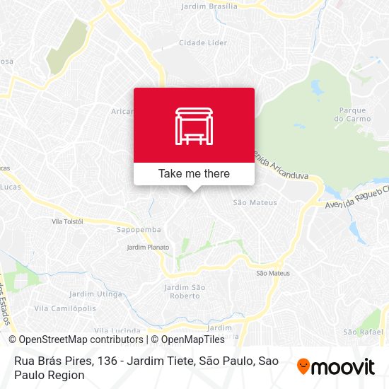 Rua Brás Pires, 136 - Jardim Tiete, São Paulo map