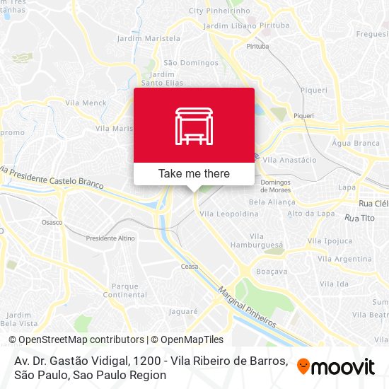 Av. Dr. Gastão Vidigal, 1200 - Vila Ribeiro de Barros, São Paulo map