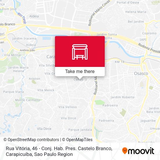 Rua Vitória, 46 - Conj. Hab. Pres. Castelo Branco, Carapicuíba map