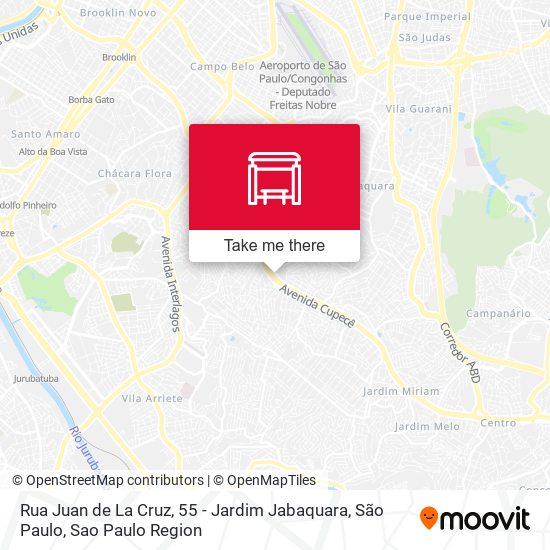 Mapa Rua Juan de La Cruz, 55 - Jardim Jabaquara, São Paulo