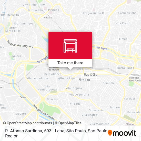 R. Afonso Sardinha, 693 - Lapa, São Paulo map