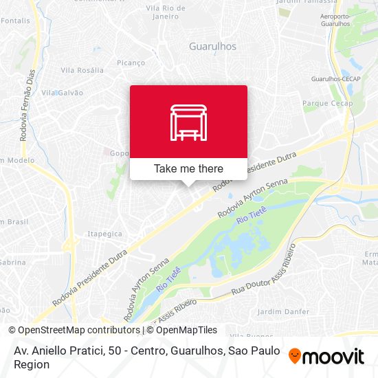 Mapa Av. Aniello Pratici, 50 - Centro, Guarulhos