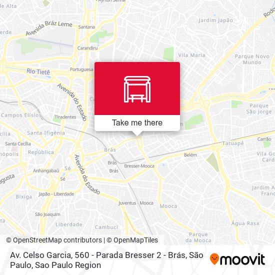 Mapa Av. Celso Garcia, 560 - Parada Bresser 2 - Brás, São Paulo